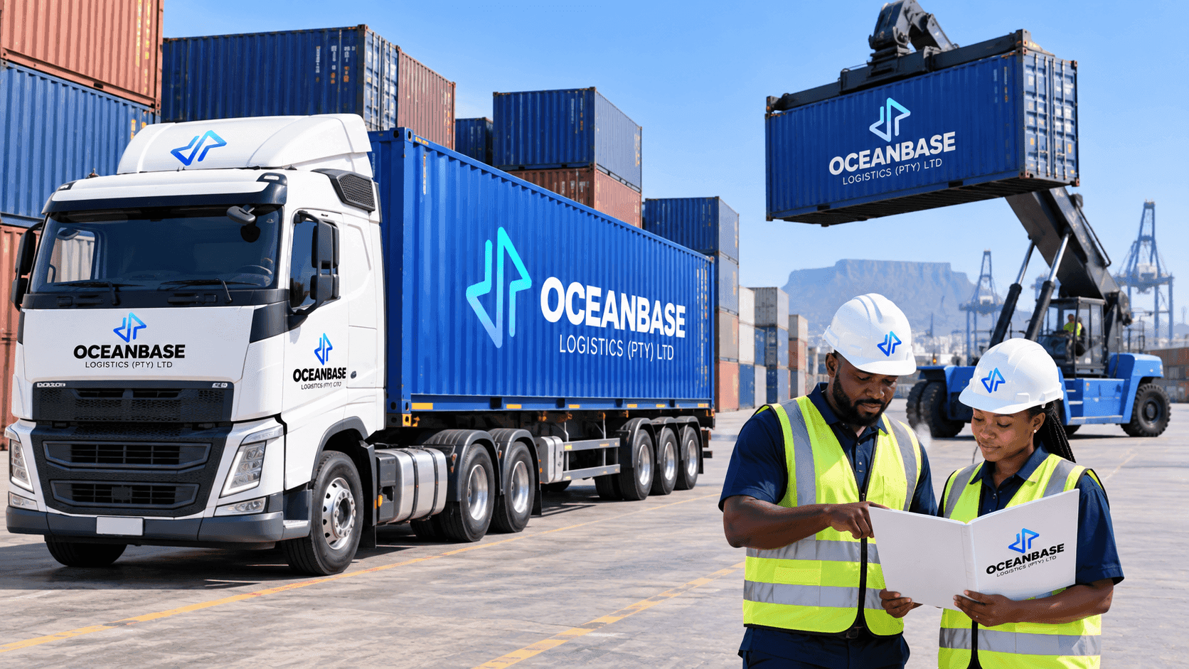 Container yard with freight awaiting forwarding
